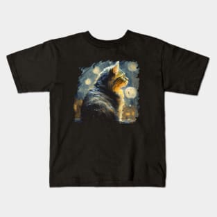 Impressionism Cat Kids T-Shirt